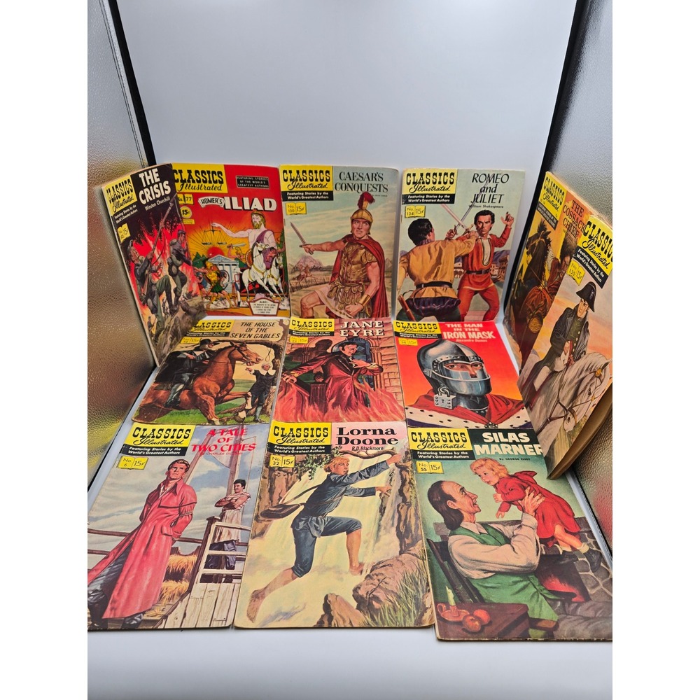 Classics Illustrated Comic Book Lot 12 Books Multicolor‎ Good Vintage Literary